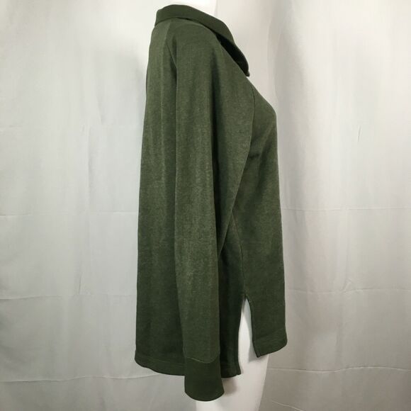 J. Crew Sweater Womens Sz XS Green Knit Buttoned Turtleneck Pullover Tunic‎ - Picture 3 of 8